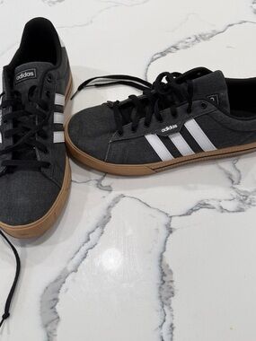 adidas Black & White Low-Top Sneakers with Gum Sole